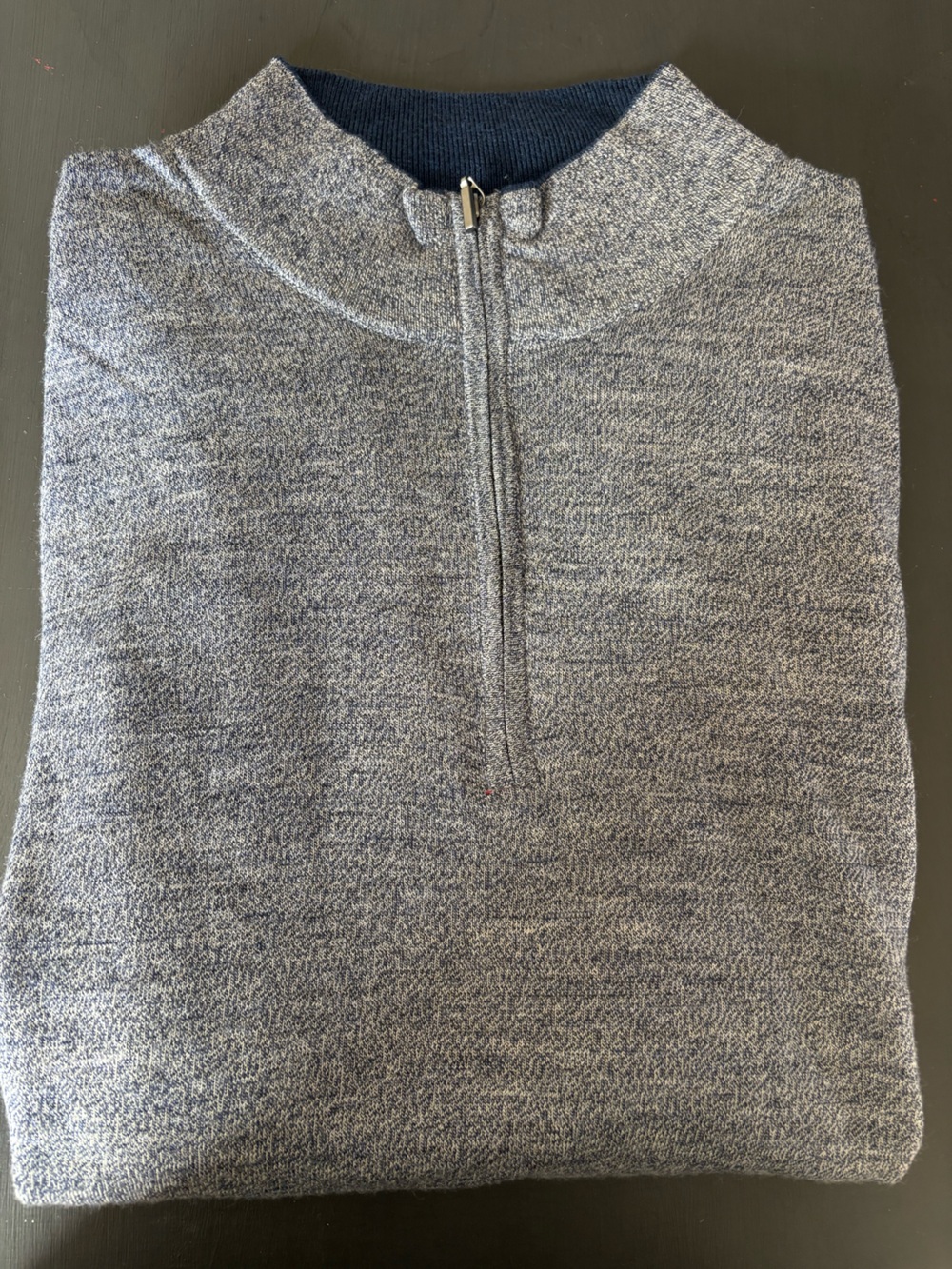 Men's Patrick Assaraf Navy Quarter-Zip Sweater